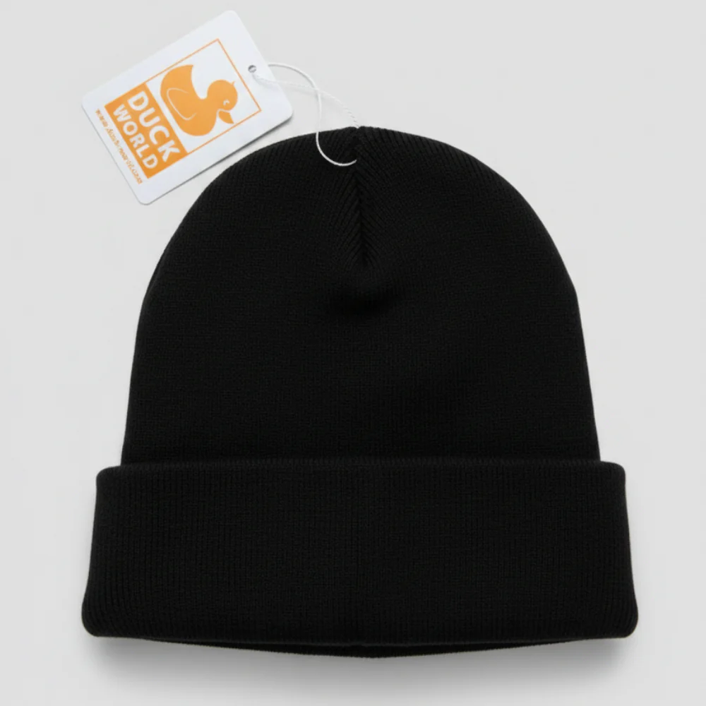 Duck World Beanie Hat, Black - Image 3